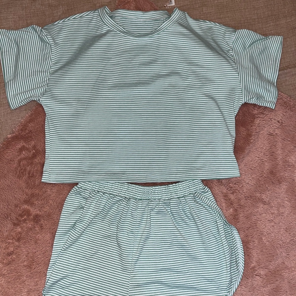 Primark Mint and White Striped Loungewear